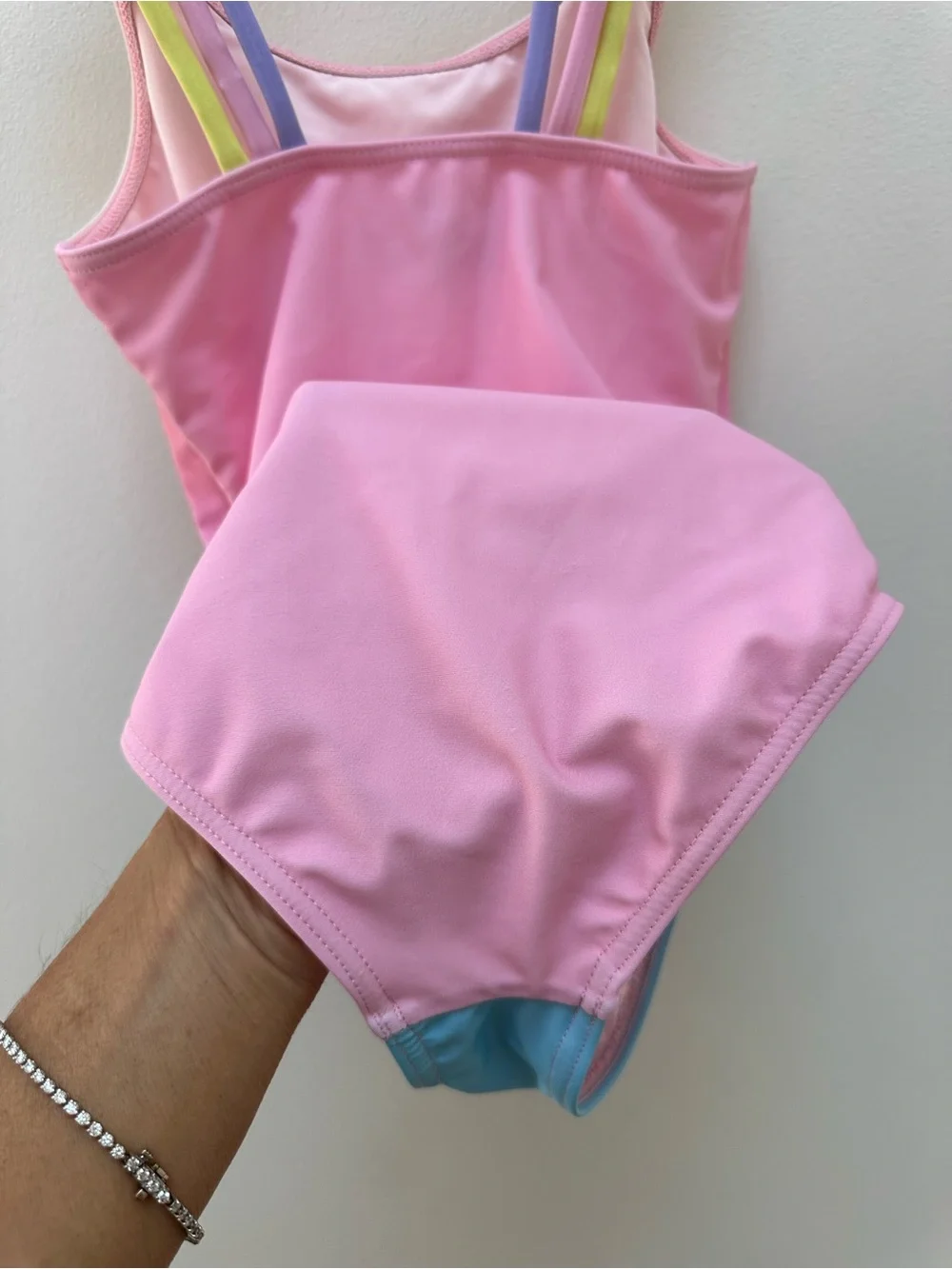 Lola + The Boys Pink Purple Blue Ombre Sequin Rainbow One-Piece